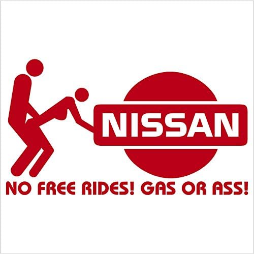 No Free Rides Decal for NISSAN 200 240 280 SX VERSA ARMADA MURANO ALTIMA 300ZX TURBO SENTRA SE-R 240 SX 350Z 240sz GT-R 350Z 370Z NISMO MAXIMA Pathfinder Titan Frontier Xterra (6", Red)
