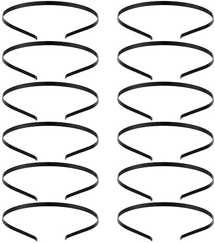 Hair Headbands for Women,No Slip Solid Metal Headband for Girl Ladies Hair Accessories Jewelry Black Pack of 12