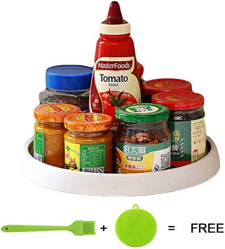 GFCC Lazy Susan Turntable Organizer for Pantry, Cabinet Countertop, Shelf, Bathroom,10-Inch, with Gift