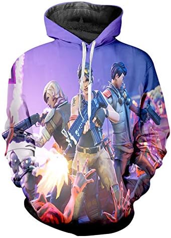 Skyyeox Unisex Drawstring 3D Digital Graphic Printing Novelty Long Sleeve Halloween Cosplay Hoodie Sweatshirt