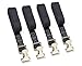 PowerTye 1in x 4ft Utility Lashing Strap - Made in USA - 150 lb. Working Load Limit / 450 lb. Breaking Strength - Black (4-Pack)