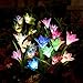 Outdoor Solar Garden Stake Lights - 3 Pack Eastred Solar Flower Lights with 12 Lily Flower, Multi-Color Changing LED Solar Decorative Lights for Garden, Patio, Backyard (Bule,Purple and White)