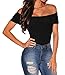 Shawhuwa Womens Sexy Off Shoulder Leotard Bodysuit Clubwear Romper (XX-Large, Black)