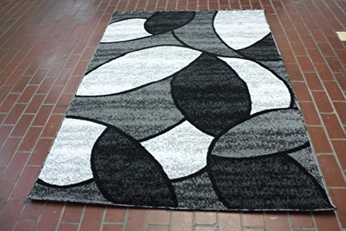 RT6000 BCF Modern Design Area Rug (8X11, Black/Gray)