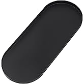 Yvttve Black Decorative Tray, 15 Inch Long, Vanity Trays for Bathroom, Jewelry Dish Cosmetics Organizer Clutter Serving Platter Small Storage Tray, Matte Black (15" × 6")