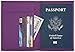 SimpacX Genuine Leather Passport Cover Holder RFID Blocking for Men & Women Travel Wallet (synethic leather purple)