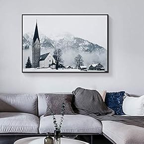 Floating Framed Canvas Wall Art for Living Room, Bedroom Winter Snow Vintage Canvas Prints for Home Decoration Ready to Hang - 16x24 inches