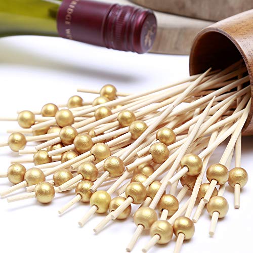 Pukavt Cocktail Picks 100 Counts Handmade Sticks Wooden Toothpicks