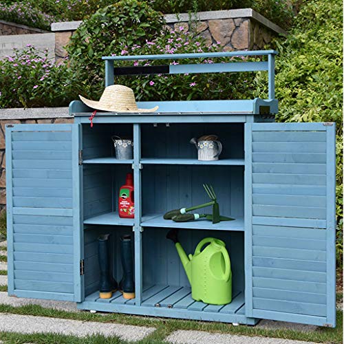 AIOEJP Gartenschrank, Geräteschuppen Garten Schuppen Schrank Holz Aufbewahrungsbox Flachdach Patios Für Werkzeuge… – Bild 3