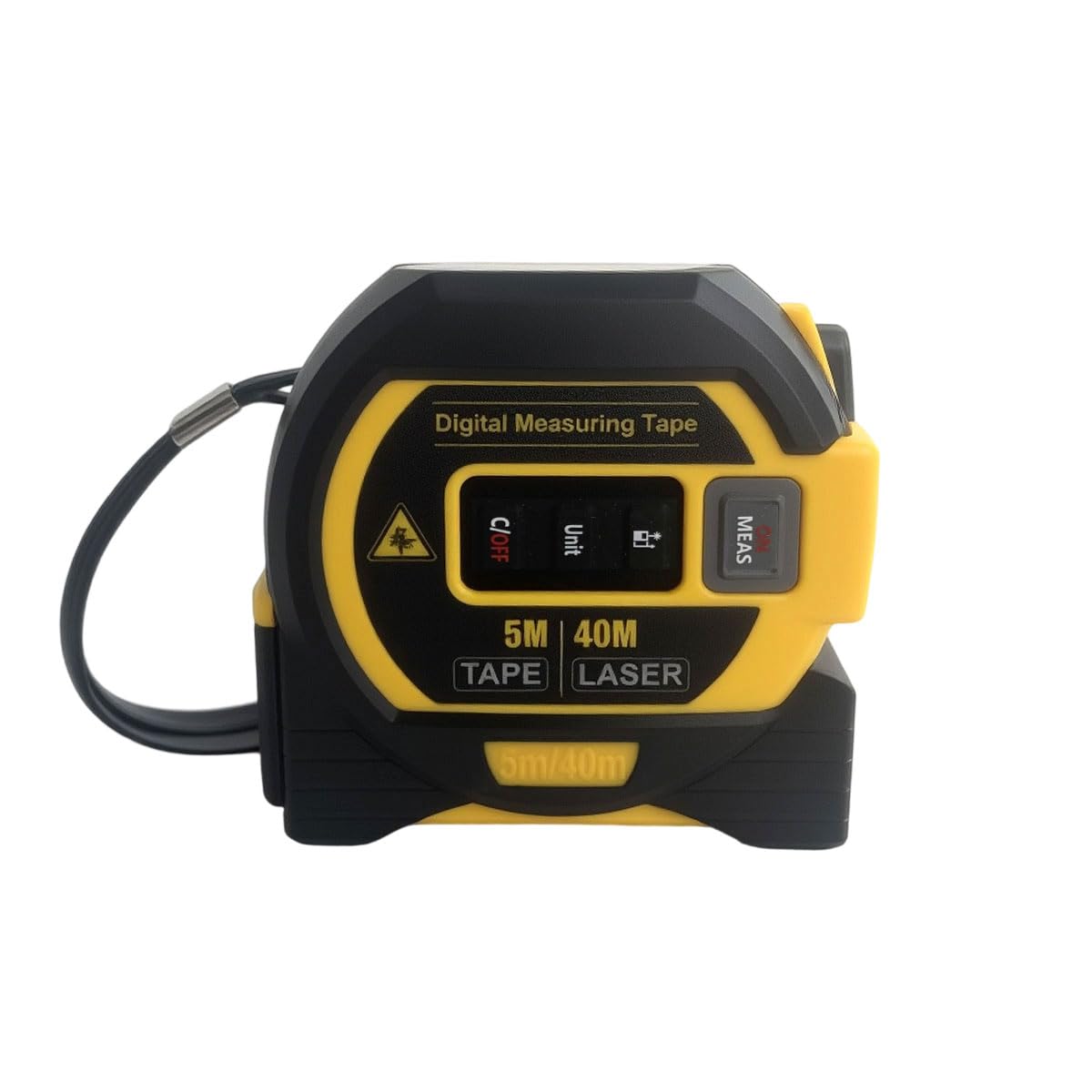 3-in-1 Laser Tape Measure, 40m Digital Laser Distance Measurer with Cross Line & 5m Retractable Tape - Handheld Laser Measuring Tool for Area, Volume
