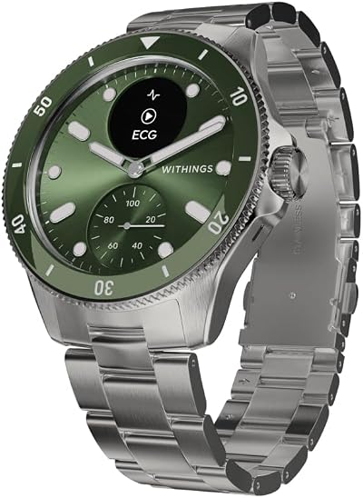 Withings ScanWatch Nova Hybrid Smartwatch ECG SpO2 Temp Sleep 35d Battery Green