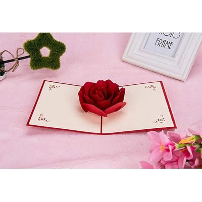 Buy Pop Up Card 3d Greeting Cards Handmade Cards Flower Pop Up Card With Envelope Greeting Cards For Father S Day Birthday Anniversary Day Wedding Congratulation Graduation Romantic Gifts Rose Online In
