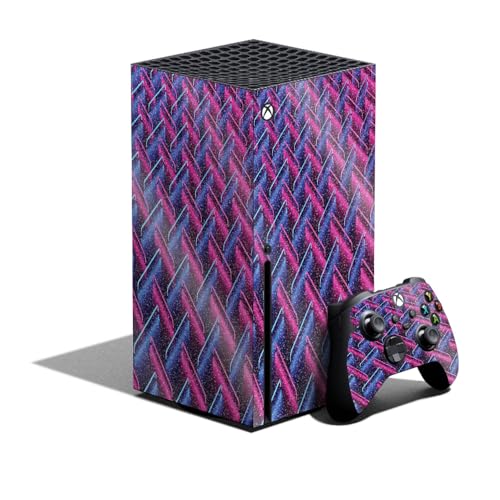 Glossy Glitter Gaming Skin Compatible with Xbox Series X Bundle - Neon Diamond…