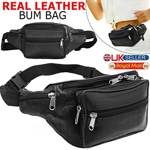 MyCamBay Real Leather Bum Bag Travel Money Fanny Wallet Waist Belt Pouch Holiday Pack UK