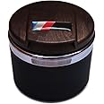 StoreBao Car Ashtray Exclusively for BMW 1/3/5/7 Series and X1/X3/X5/X6, with LED Light and Lid, Detachable and Portable (Wood Grain)