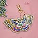 Mosaic Making Kits, 5pcs DIY Special Shaped Full Drill Butterfly Diamond Painting Keychain Kits