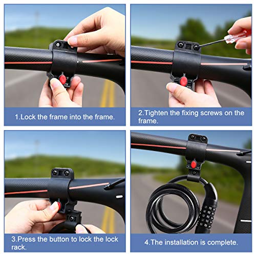 Fahrradschloss, hohe Sicherheit 5-stellige Kabelschloss Kombination Coiling Fahrradschloss mit Halterung, 1.2m x 12mm Kettenschlösser Beste für alle Fahrrad, Motorrad, Tor, Zaun – Bild 8