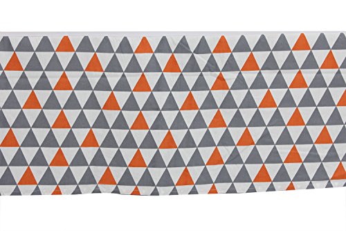Bacati Triangles Crib/Toddler Ruffles or Skirt, Orange/Grey