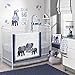 Lambs & Ivy Indigo Elephant Musical Mobile, Blue/White