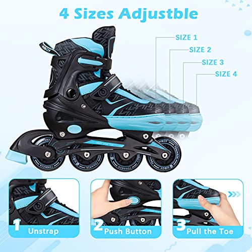 Hiboy Adjustable Inline Skates with Light up Wheels, Fun Roller Blades