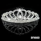 joylive Bridal Hair Accessory Vintage Flower Crystal Shining Rhinestone Tiara Crown With Comb