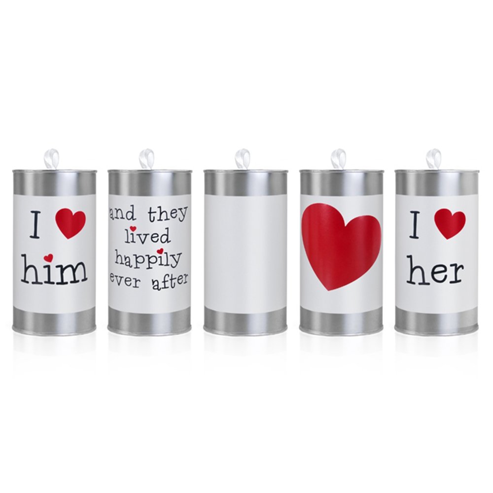 Autoschmuck Conf.5 Wedding Bridal Couple Macchina Storage Jars White and Red Packaging