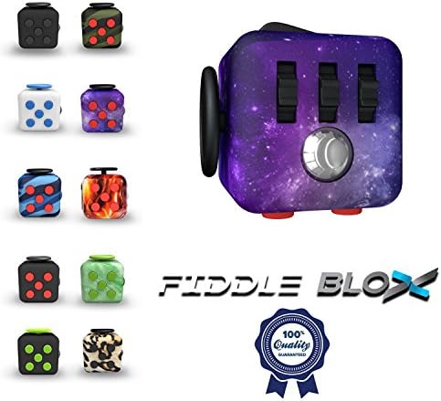 USA Fiddle Blox Fun Way to Relieve Stress and Anxiety for Children and Adults Anxiety Attention Fidget Cube Toy BEST QUALITY - 100% SATISFACTION GUARANTEE! (Purple Night Sky)