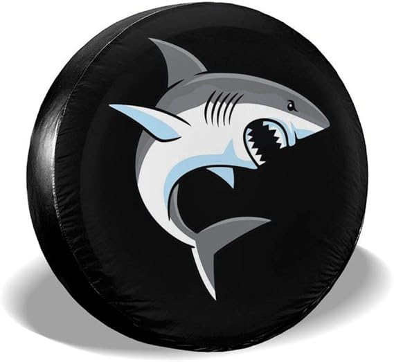 Sharks Spare Tire Cover DustProof UV Sun Wheel Covers Fit