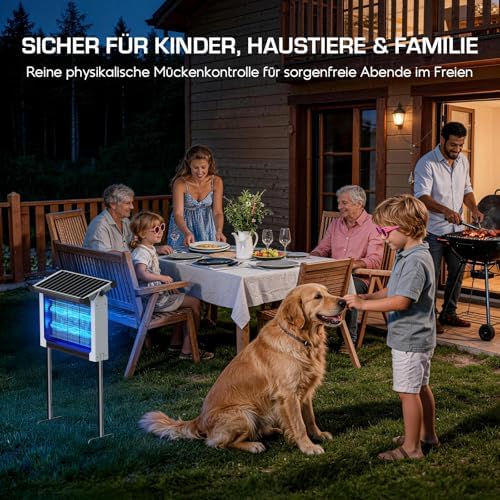 Insektenvernichter Solar Outdoor, Mückenlampe IPX5 (Weiß)