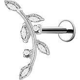 hypoallergenic G23 titanium earrings studs new piercing leaf helix piercing pierced flat back cartilage for for women Sensitive Ears