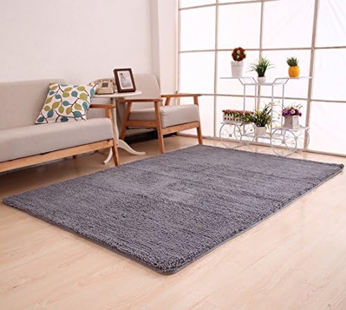 XIULIHUI Heavy Chenille Square Fashion Non-slip Area Rugs Super Soft And Downy Living Room And Bedroom Carpets Chair Cushion(39.3"x63" &amp; Gray)