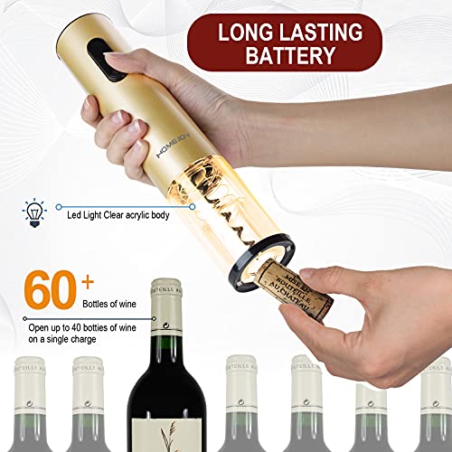 HOMEJOY Electric Wine Openers Golden Gift Set 7Piece Stainless Steel