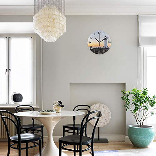 Download Dadidyc Seaside Lighthouse Vintage Round Wall Clock Silent Non Ticking Battery Operated Accurate Retro Christmas Decorative For Kitchen Living Room Bedroom Office 10in Pricepulse