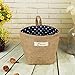 Acronde 3PCS Mini Hanging Storage Bag Cotton Linen Small Storage Basket Collapsible Convenient Decor Bin Bag for Room Wall Door Closet (Dot)