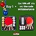 Ping Pong Paddles and Balls Set by IntegraFun- 4 Player Table Tennis Set, Balls & Carry Bag - Portable Ping Pong Table Set - Training/Casual Play - Improved Speed Spin & Control -Hours of Family Fun.