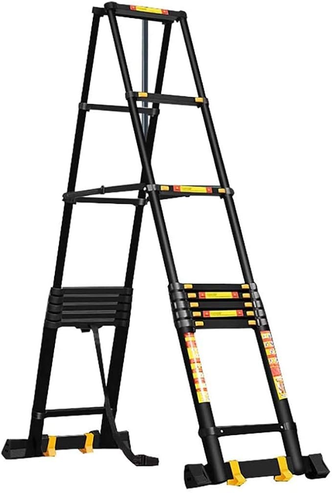 GTCG Escalera De Aluminio Telescópica con Ruedas, Heavy Duty Telescópicas Escaleras De Extensión