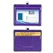 Wisdompro 2-Sided PU Leather ID Badge Holder with 1 ID Window and 1 Card Slot and 1 Piece 23 Inch Adjustable Polyester Detachable Neck Lanyard Strap (Holds 3 to 4 Cards) - Purple (Horizontal)
