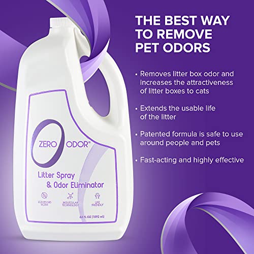 Zero Odor Litter Odor Eliminator Patented Molecular Technology Pet Safe & Works on all