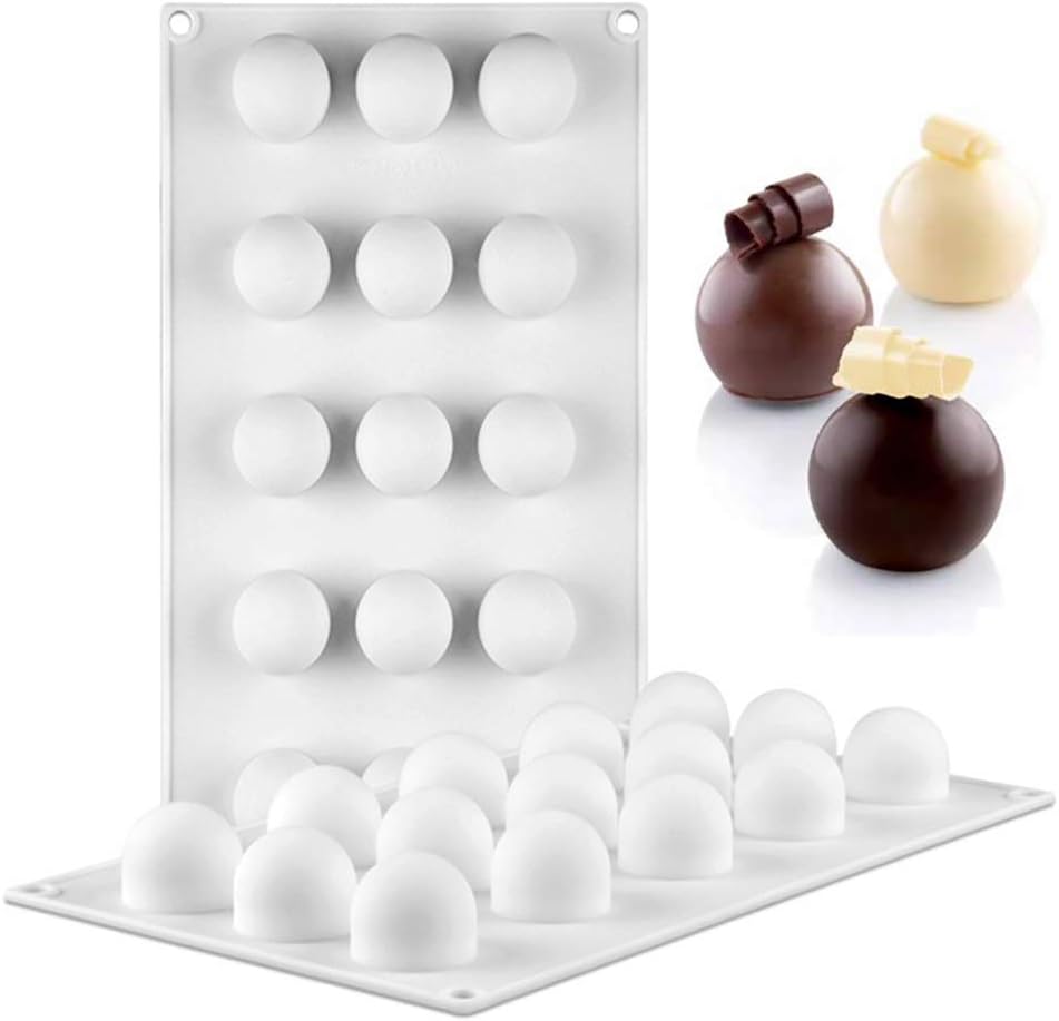 15-Cavity Sphere Design Silicone Mold for Handmade Soap, Cake, Jelly, Pudding, Dessert, Chocolate #2