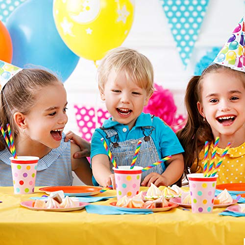 Whaline Papierstrohhalme Biologisch Abbaubare Papier Trinkhalme, Regenbogen Einweg-Strohhalme für Geburtstag Hochzeit… – Bild 5