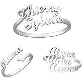 Seljunoa Personalized Name Ring for Women 925 Sliver, Custom 1-3 Name Rings, Gold Plated Non Tarnish Jewelry Gift, Unique Name Shaped Ring, Personalized Jewelry Gift for Her