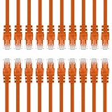 GearIT 20-Pack, Cat5e Ethernet Patch Cable 3 Feet - Snagless RJ45 Computer LAN Network Cord, Orange