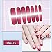 WOKOTO 6 Sheets Full Nail Stickers Pure Color Gradient Grain Full Wraps Adhesive Manicure Decals Strips with 1pcs Nail File for Girls
