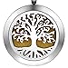 BOUTIQUELOVIN Life Tree Oil Diffuser Necklace, Stainless Steel Locket Pendant with 20