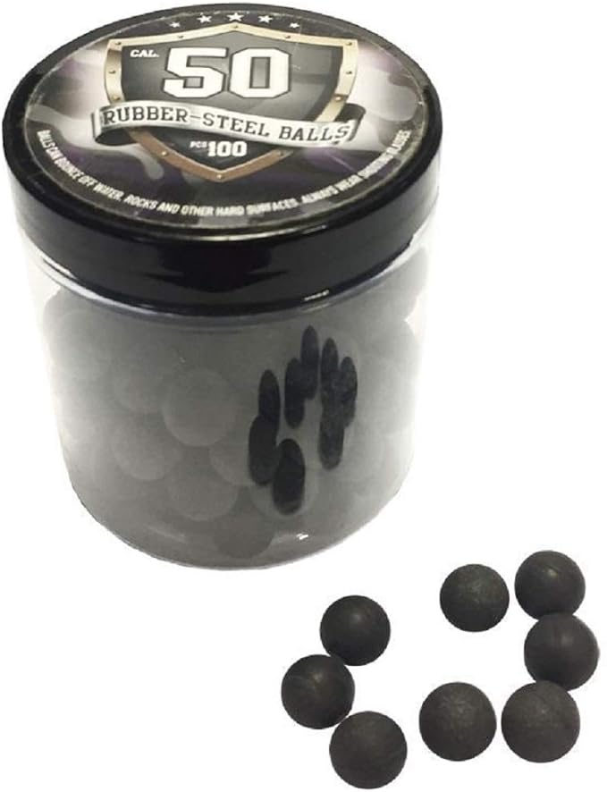 100 x Premium Quality Hard Mix Rubber Steel Balls Paintballs Reballs 50