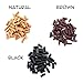 Fun-Weevz 150 PCs Leather Tube Beads for Jewelry Making for Adults, Black Brown Natural Colors, Bead DIY Kit for African Native American and Tribal Designs