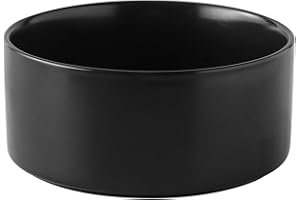 Welloyed 6'' Ceramic Dog Bowl - 30Oz Classic Dogs Food & Water Bowl for Small and Medium Breed Dogs, Heavy Duty Non-Slip Dog Dishes, Food Grade Stoneware Pet Bowl, Dishwasher & Microwave Safe, Black