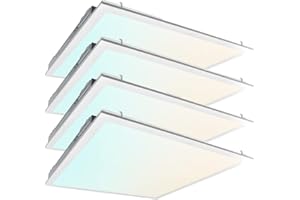 LED ENERGY PLUS 2x2 FT LED Light Flat Panel, 20/30/40W, CCT Selectable 30K | 35K | 40K | 50K | 65K, 0-10V Dimmable Recessed Drop Ceiling Lights, 2500/3750/5000 Lumens, Lay in Fixture, 120-277V, UL DLC(4 Pack)