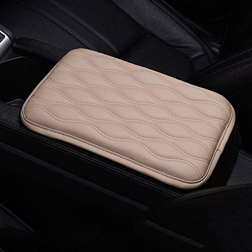 WeTest Premium Car Center Console Cover Armrest Pads for Most Vehicle,Car Waterproof Center Console Protector Cover (Beige)