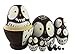 Adorable Lovely Animal Theme Big Round Eyes Brown Wise Owl Egg Shape Wooden Handmade Nesting Dolls Matryoshka Dolls Set 10 Pieces For Kids Toy Birthday Christmas Gift Home Kids Room Decoration